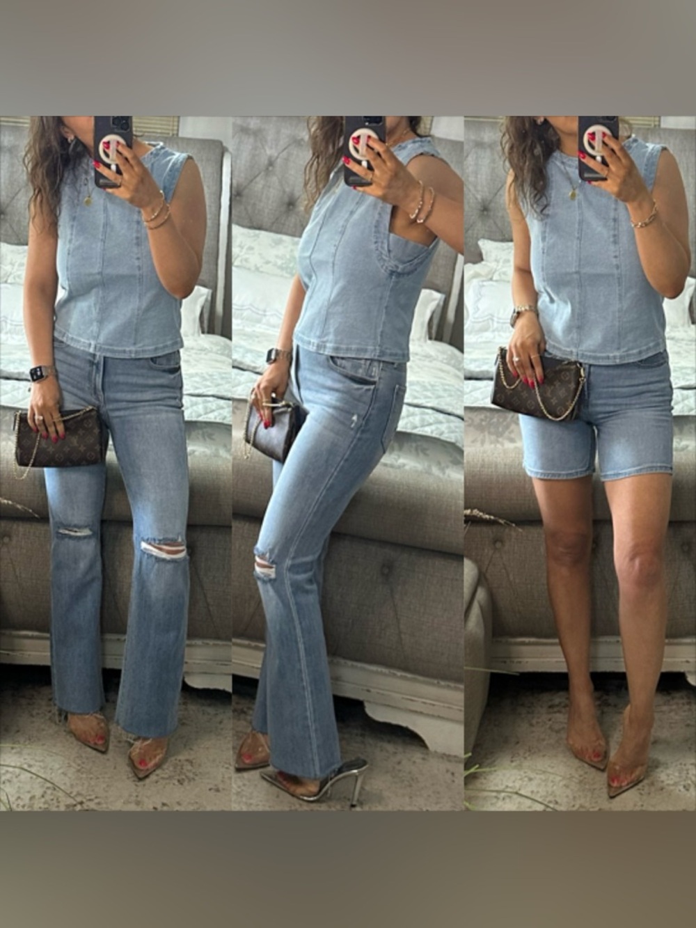 New🩷 Sleek Sculpted Denim Zip Top